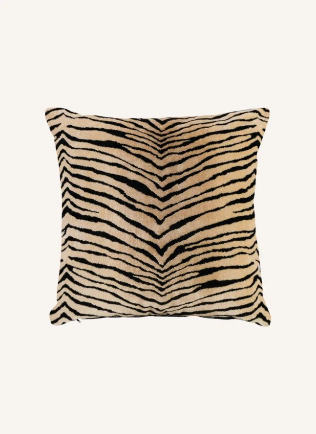Coussin carré Carino en velours | Tigre