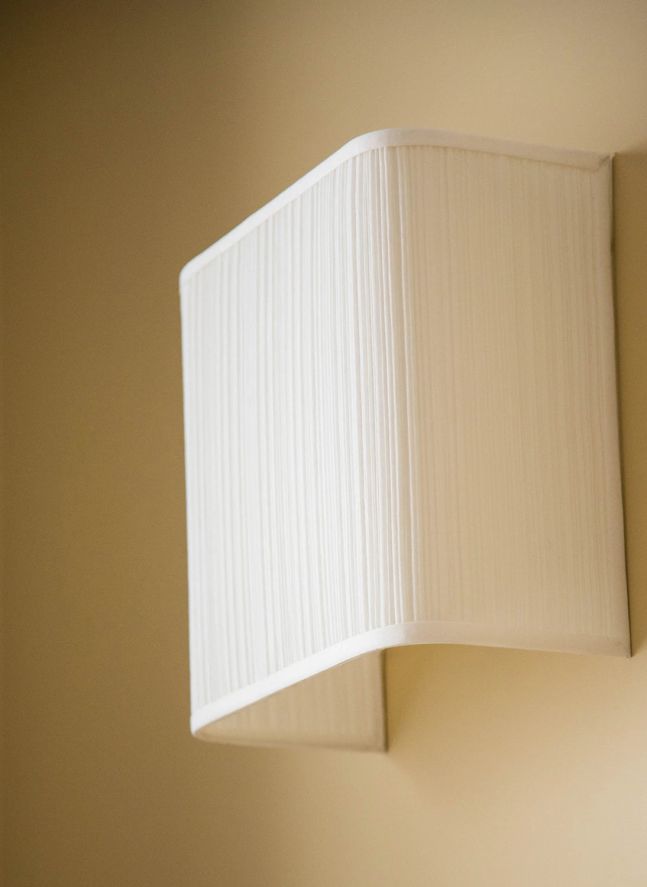 Applique Brera carrée en coton plissé | Blanc