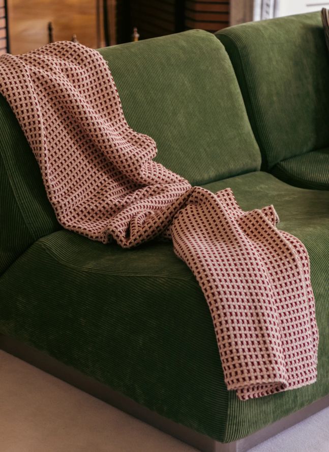 Plaid Miuccia en jacquard de coton | Pivoine