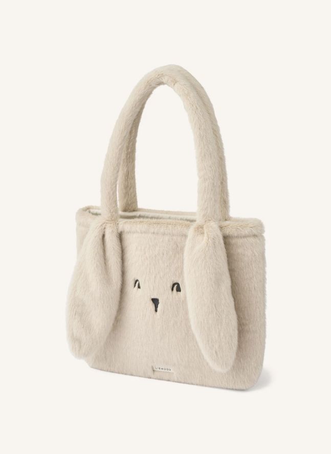 Tote Bag Façon Fourrure Lexi Lapin Coton Bio | Gris clair