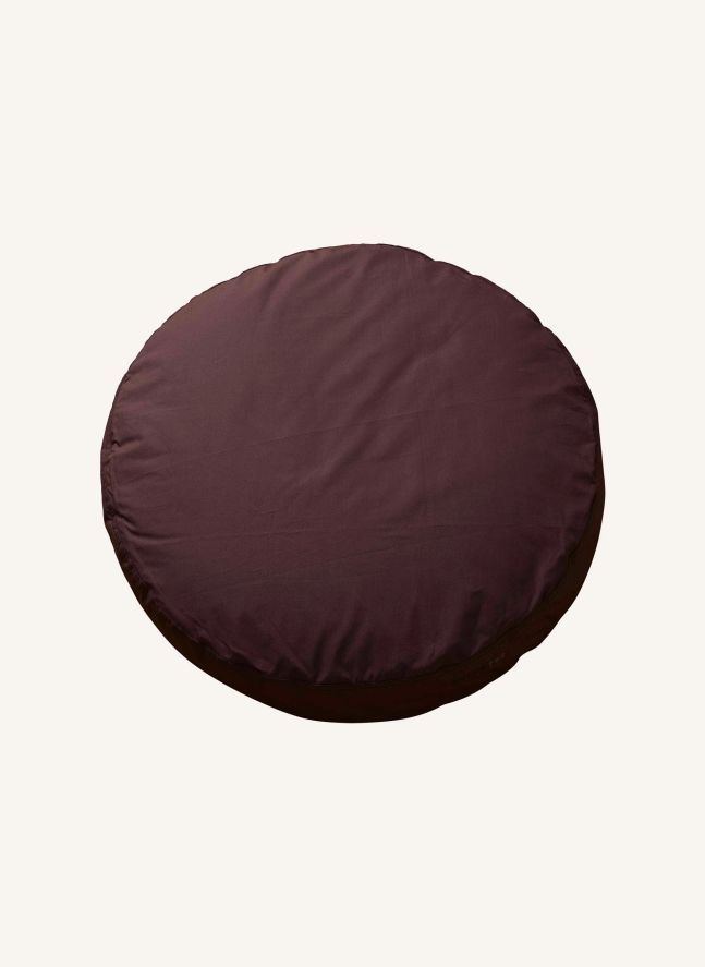 Coussin rond Bigdot en percale organique - Coffee Brown | Café