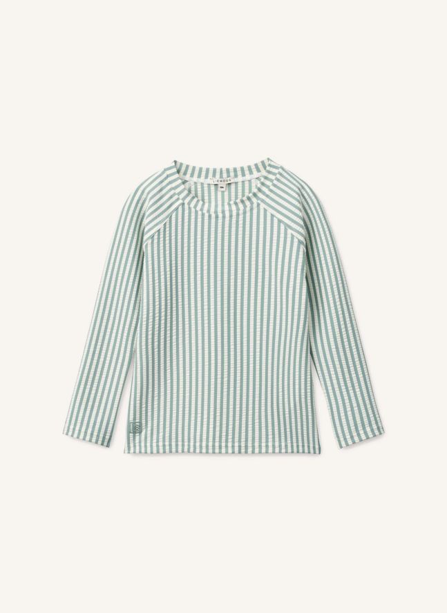 Camiseta Noah Striped Seersucker UV Protection Fibras recicladas | Verde