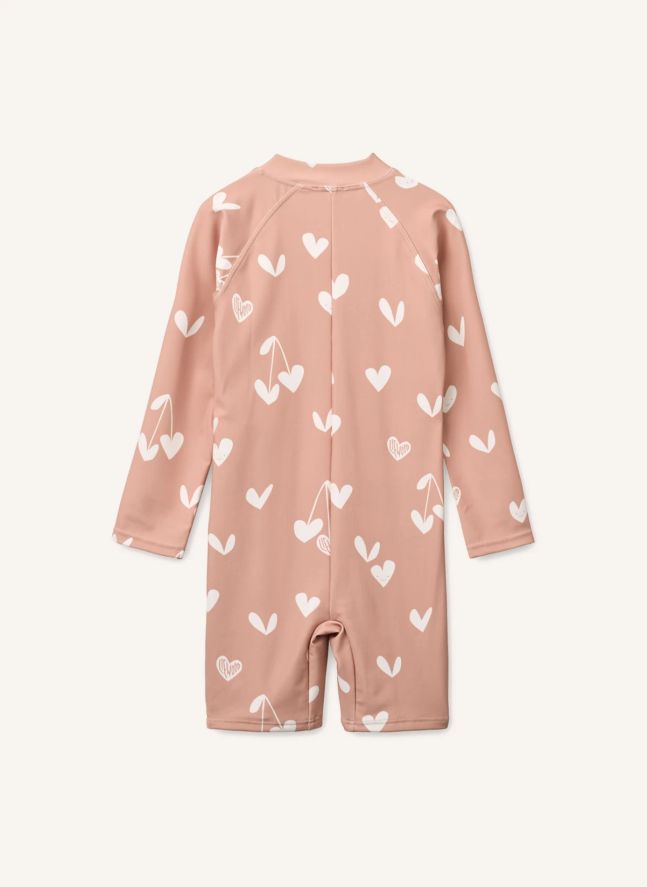 Bañador con protección UV de fibras recicladas Max Hearts | Rosa