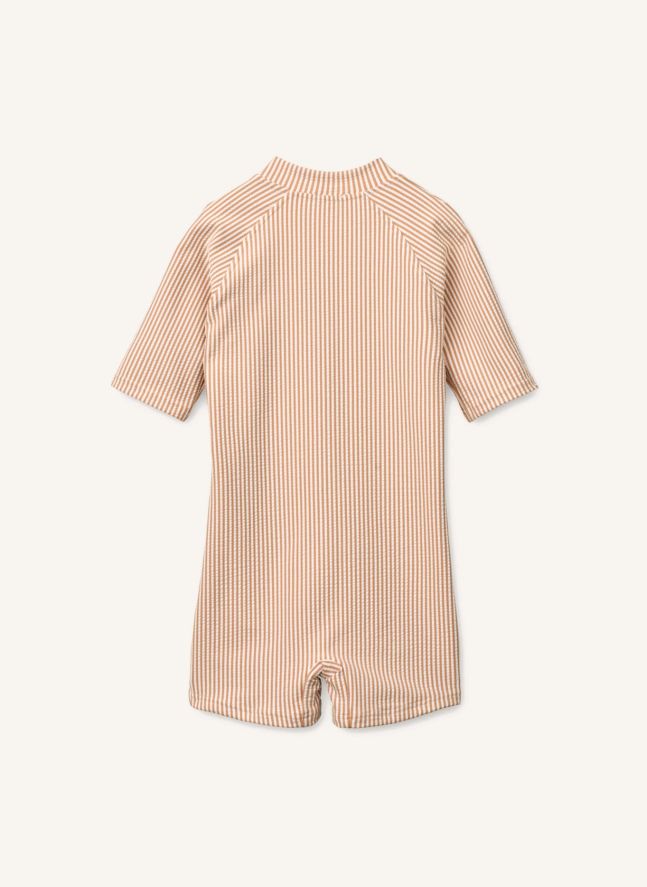 Traje de neopreno Max Striped Seersucker UV Protection Fibras recicladas | Rosa