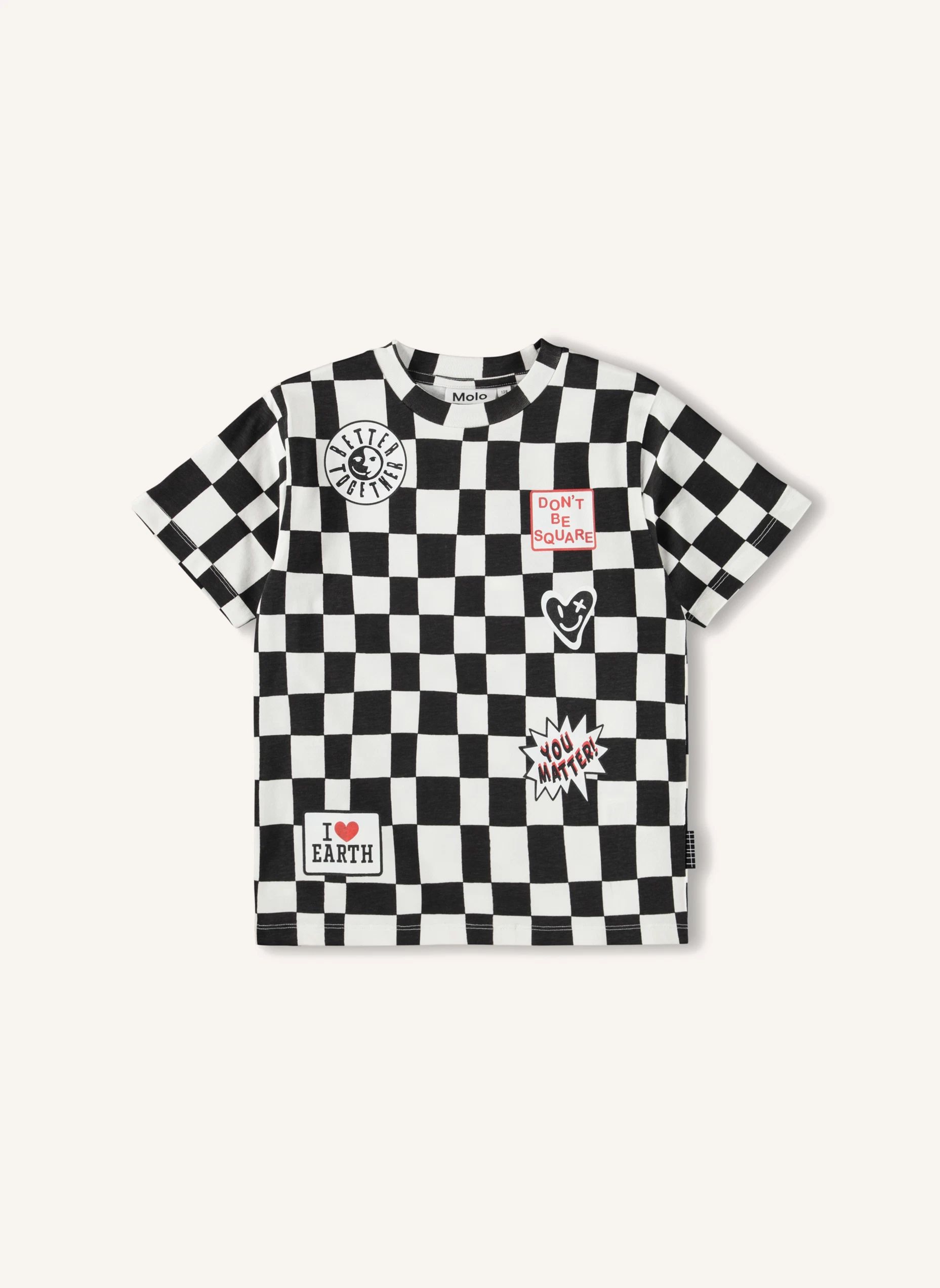 T-shirt Riley Damier Coton Bio | Noir- Image produit n°0
