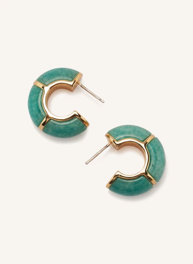 Créoles Zellige | Bleu turquoise