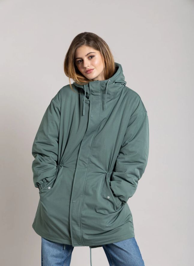 Parka Doublée Zebra Fibres Recyclées | Vert canard