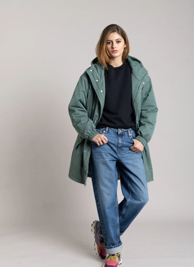 Parka Doublée Zebra Fibres Recyclées | Vert canard