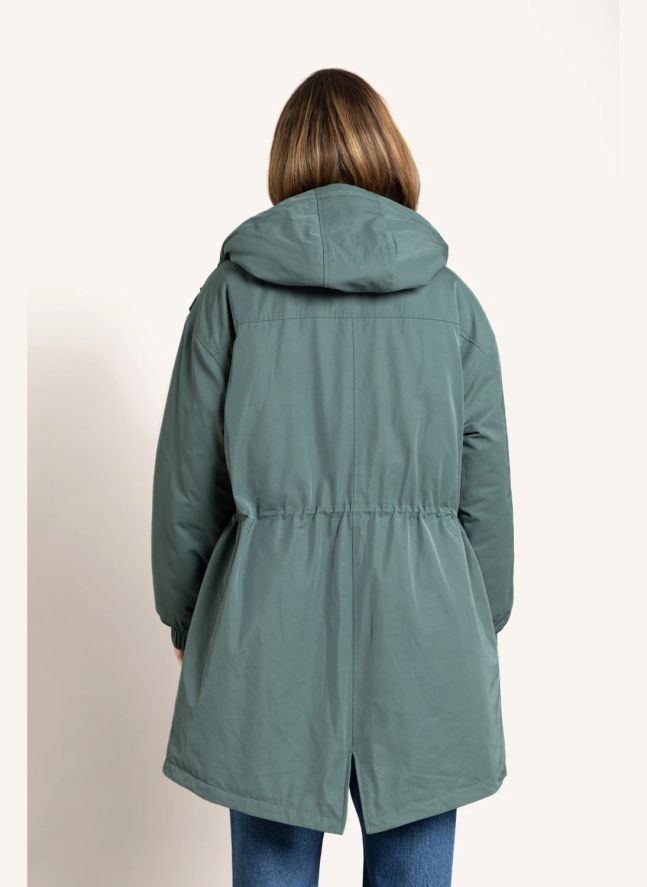 Parka Doublée Zebra Fibres Recyclées | Vert canard