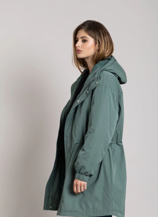 Parka Doublée Zebra Fibres Recyclées | Vert canard
