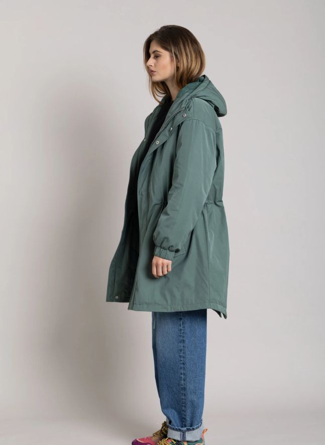 Parka Doublée Zebra Fibres Recyclées | Vert canard