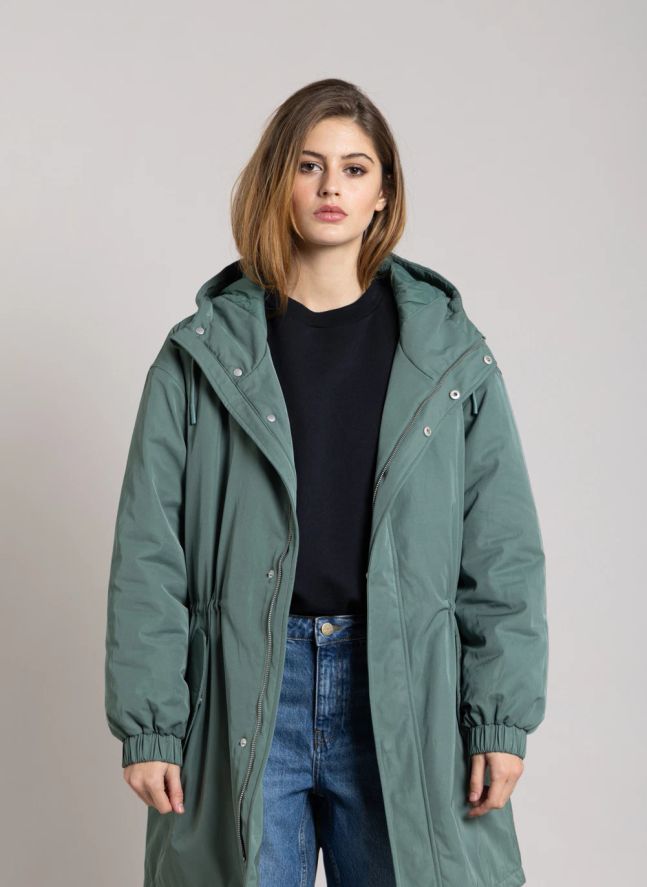 Parka Doublée Zebra Fibres Recyclées | Vert canard