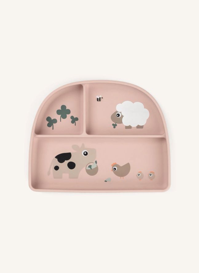 Tiny Farm compartmentalized plate with suction cup | Sand