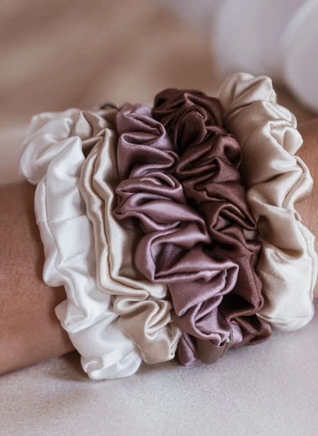 Chouchous en soie - Lot de 5 | Rose