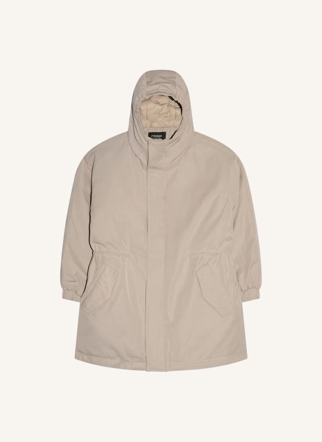 Parka de fibra reciclada con forro Fox | Gris Perla
