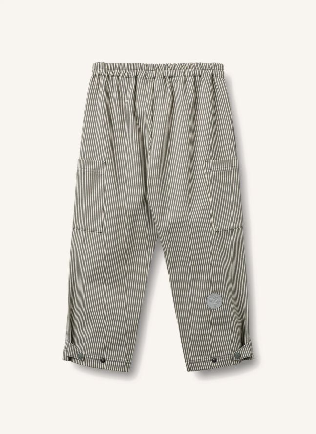 Pantalones de algodón orgánico a rayas Kalloa | Gris