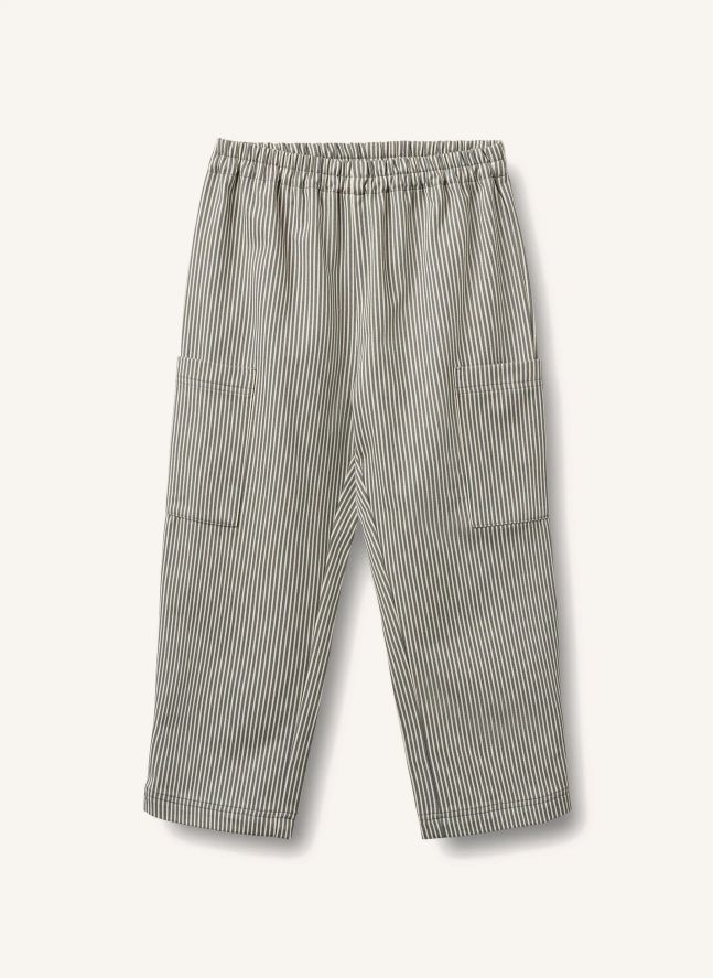 Pantalon Kalloa Rayé Coton Bio | Gris