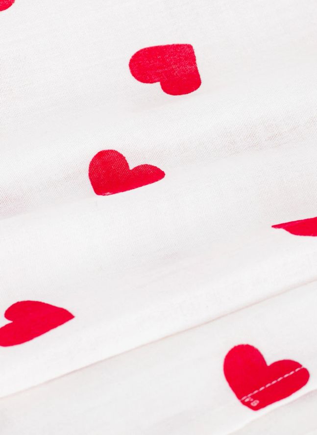 Lange Cœurs Coton Bio | Blanc