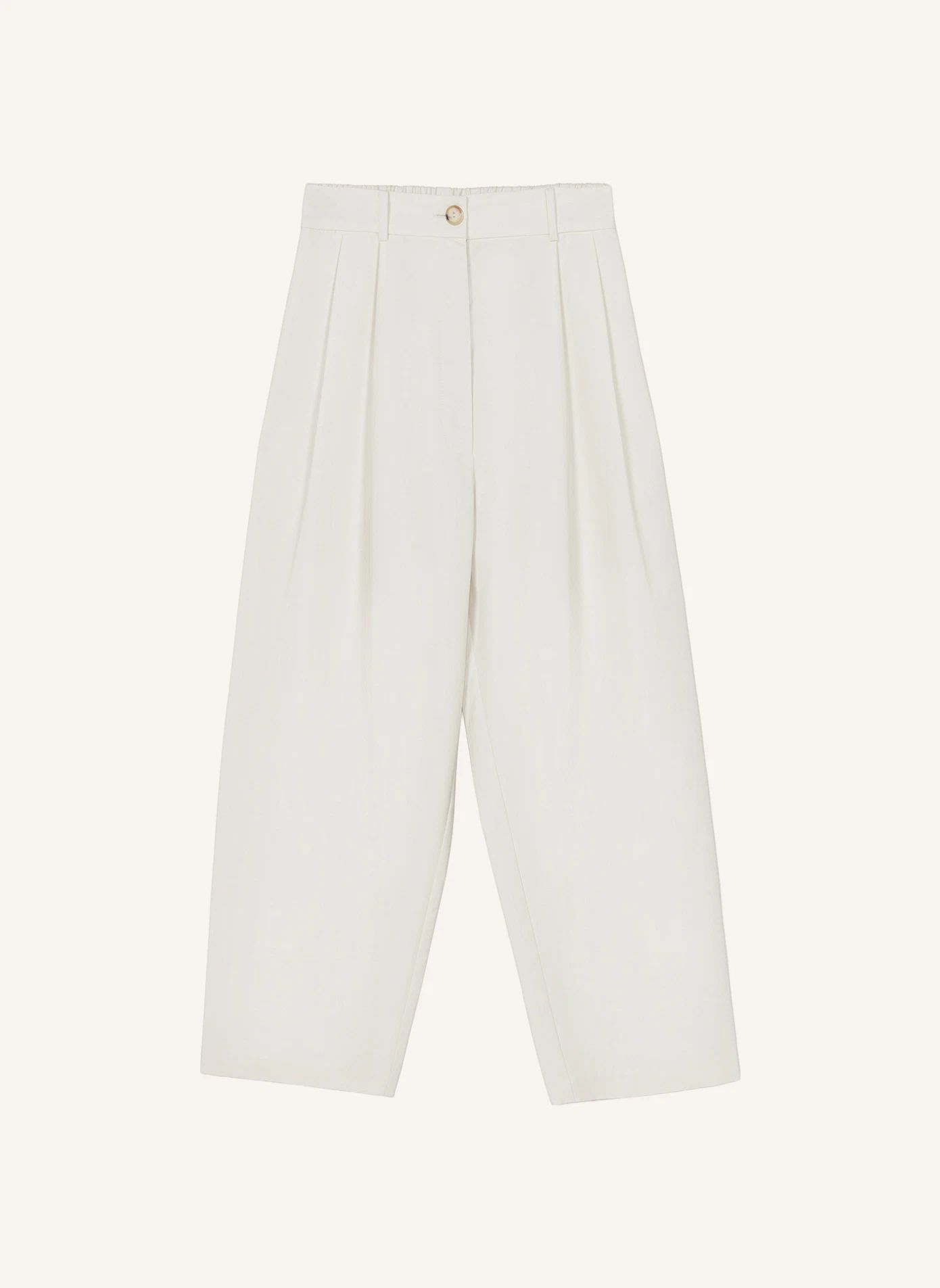 Pantalon Tailored Coton | Ivoire- Image produit n°0