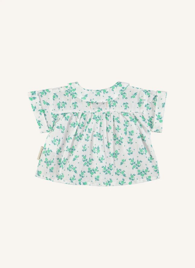 Chemise Fleurie Coton Bio | Blanc