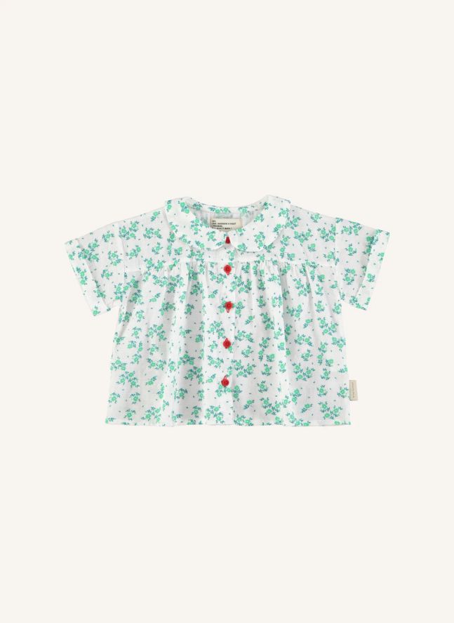Chemise Fleurie Coton Bio | Blanc