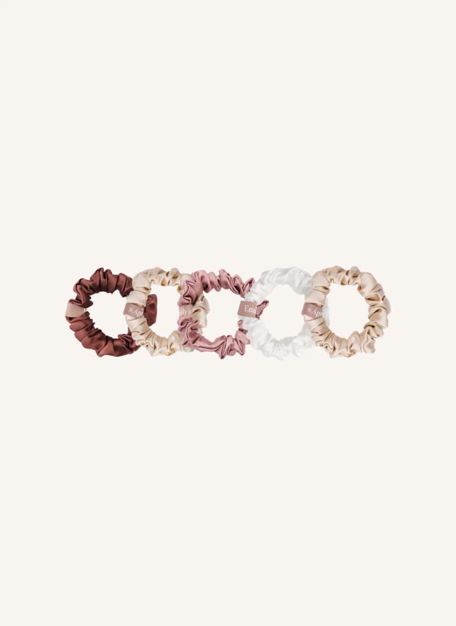Chouchous en soie - Lot de 5 | Rose