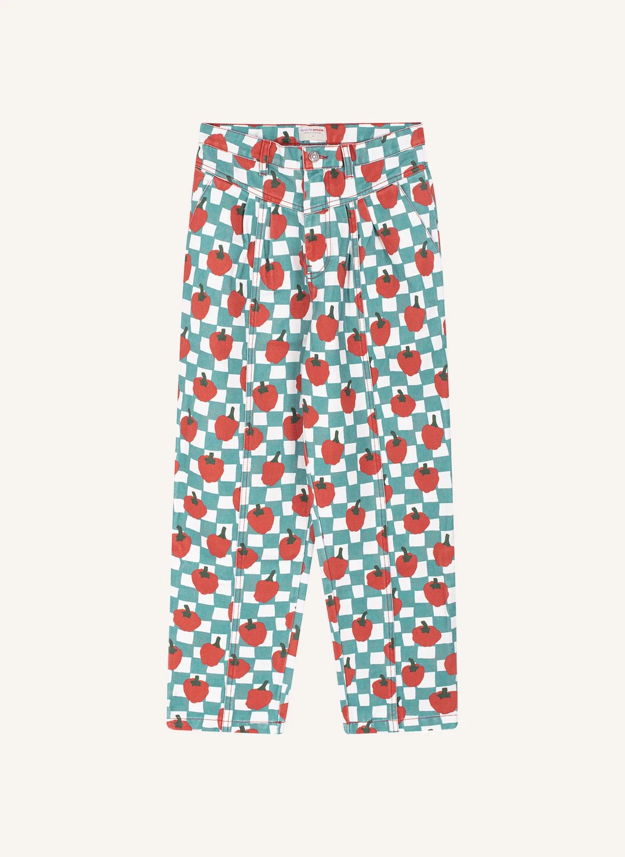 Pantalon La Cantina Tomates - Collection Femme | Turquoise- Image produit n°0