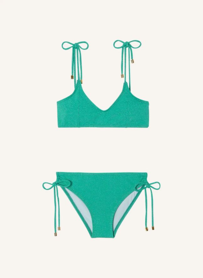 Maillot de Bain 2 Pièces Bahamas Métallisé | Turquoise