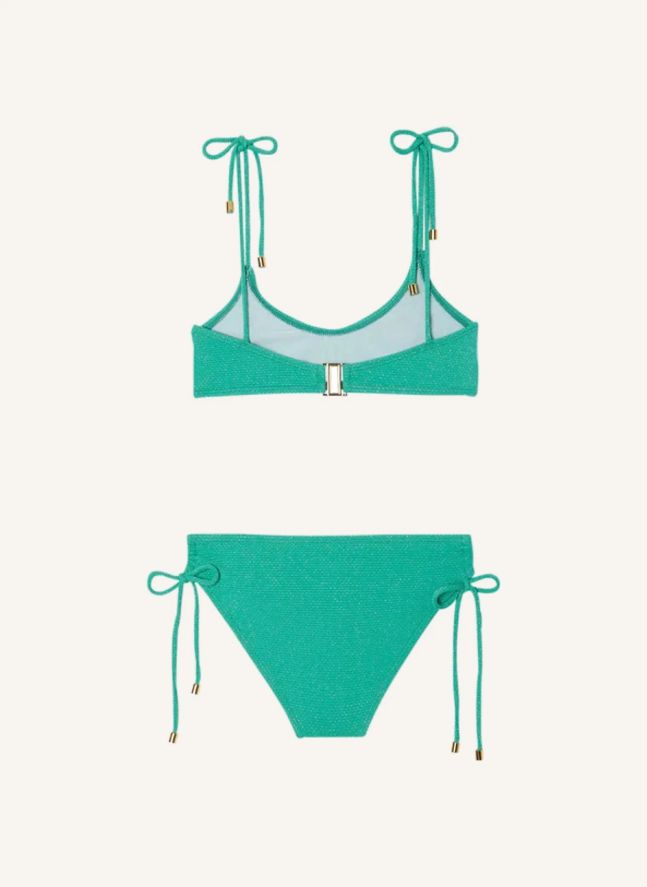 Maillot de Bain 2 Pièces Bahamas Métallisé | Turquoise