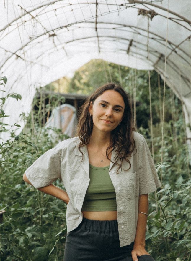 Débardeur Uni Crop Coton Bio | Olive