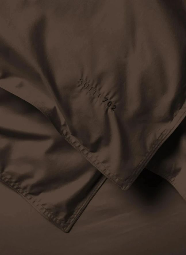 Taie d'oreiller en percale organique - Coffee Brown | Café
