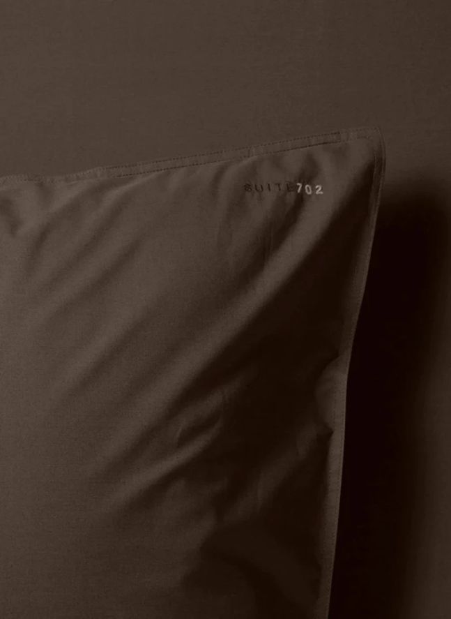 Taie d'oreiller en percale organique - Coffee Brown | Café