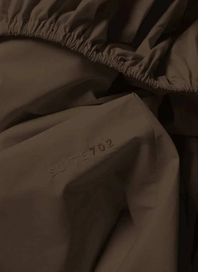 Drap-housse en percale organique -  Coffee Brown | Café