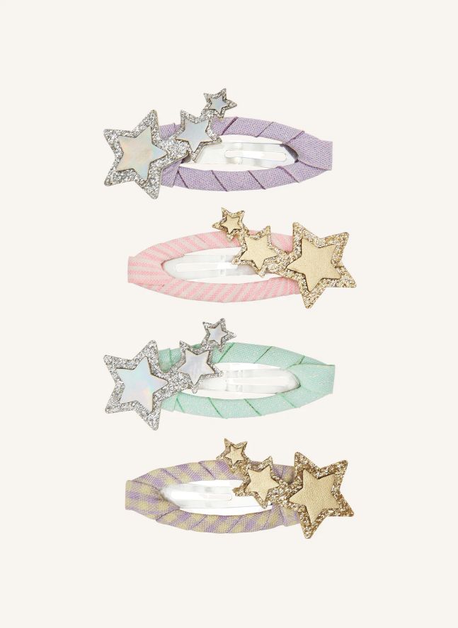 Lot de 4 Barrettes Etoile Filante | Doré