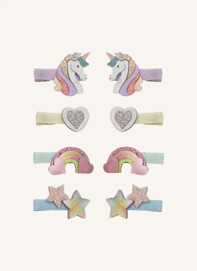 Lot de 8 Mini Barrettes Licorne | 	Lilas