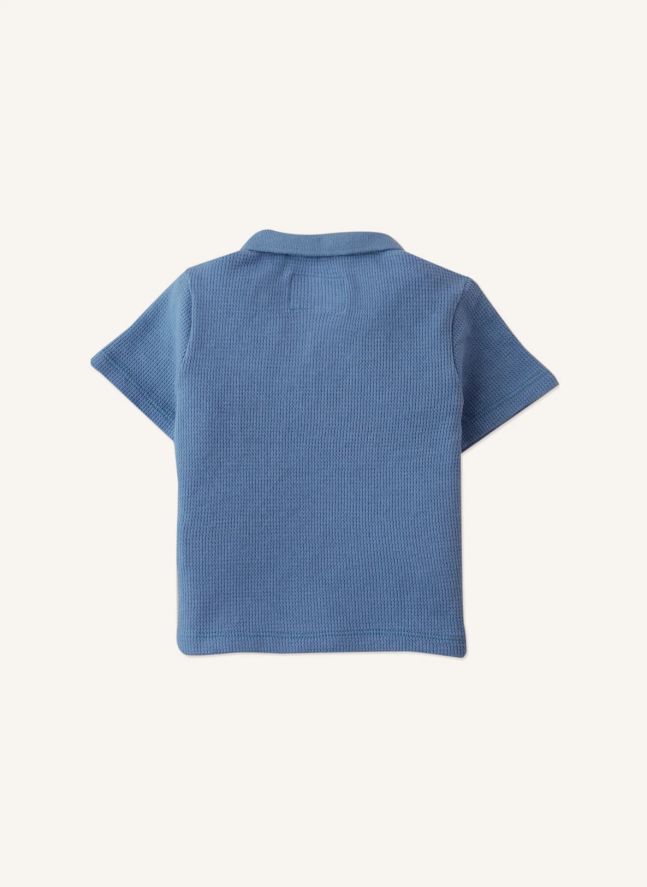 Polo Timmy Brodé Toucan Texturé | Bleu