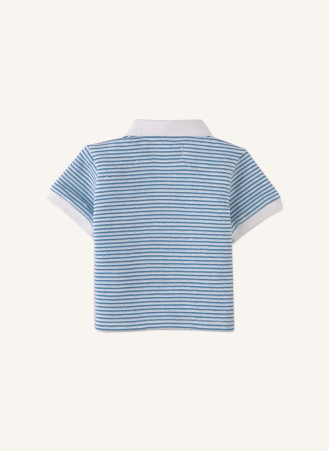 Polo Kirk Rayé Texturé | Bleu