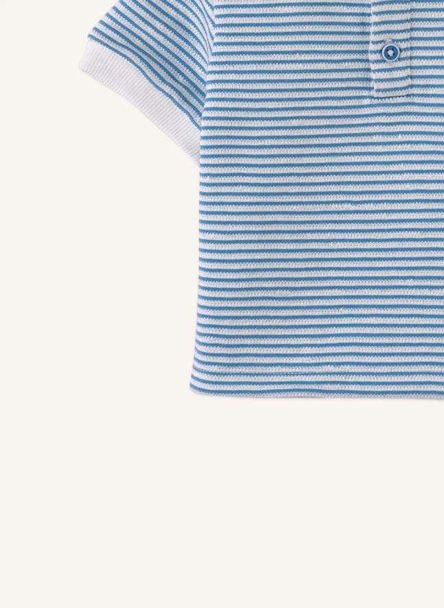 Polo Kirk Rayé Texturé | Bleu