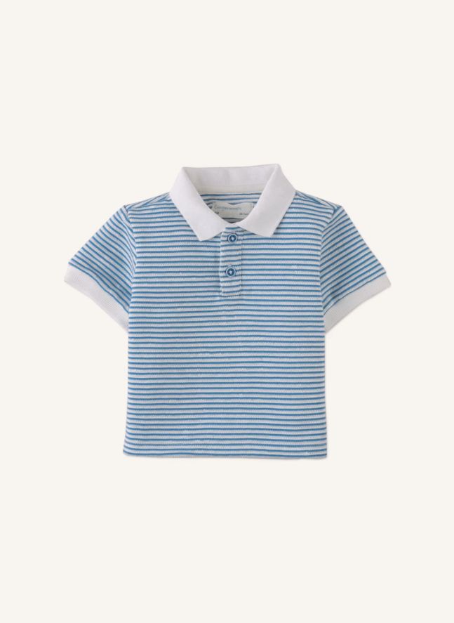 Polo Kirk Rayé Texturé | Bleu