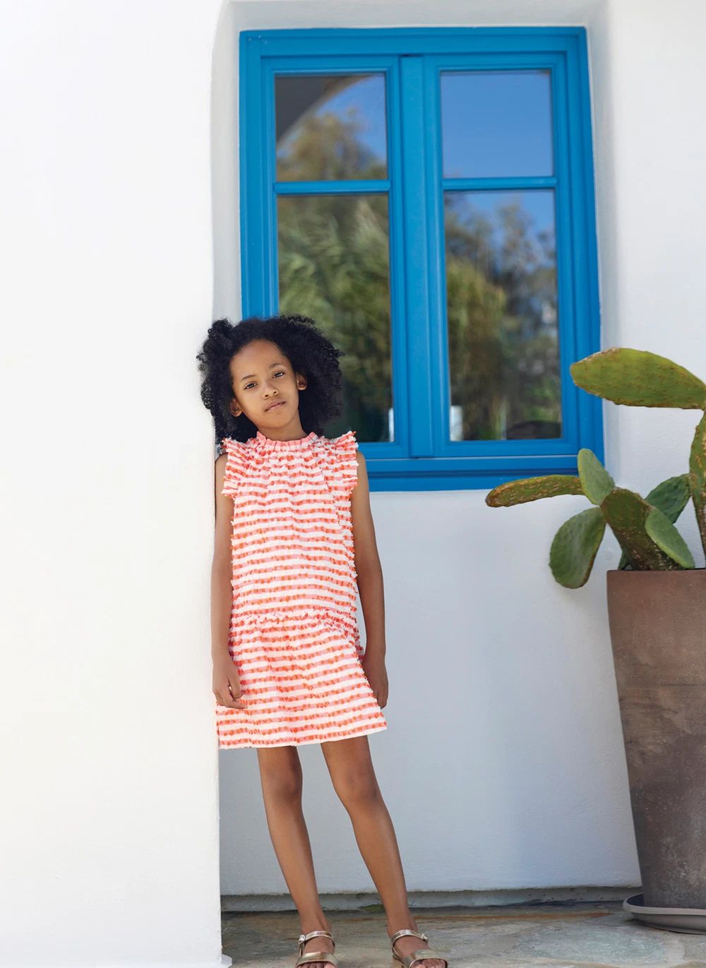Robe Sans Manches Rayée | Blanc- Image produit n°1