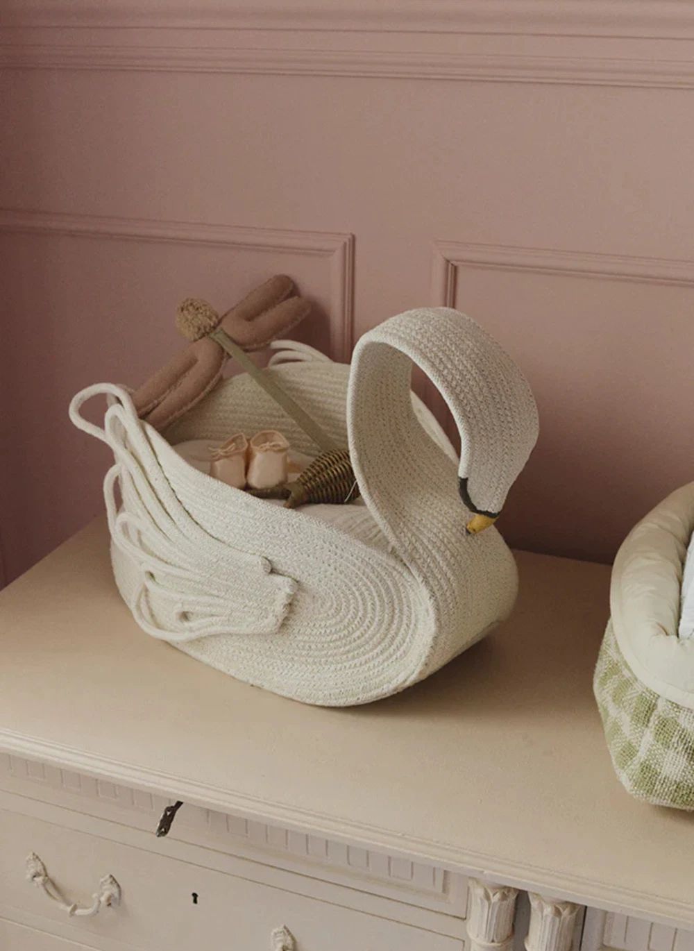 Panier de rangement Cygne | Blanc- Image produit n°2