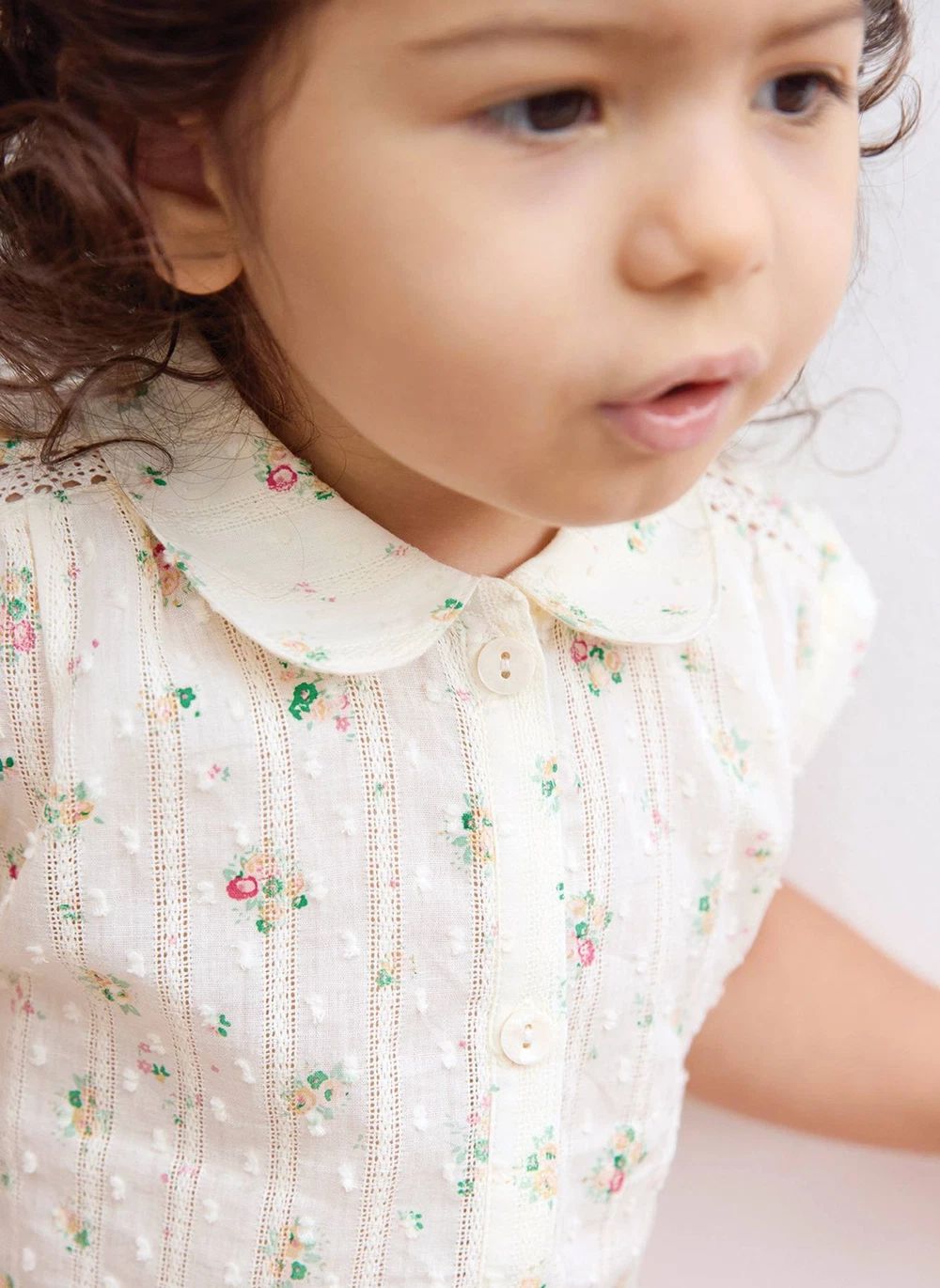 Chemise Col Claudine Lorelei Bouquets | Ecru- Image produit n°2