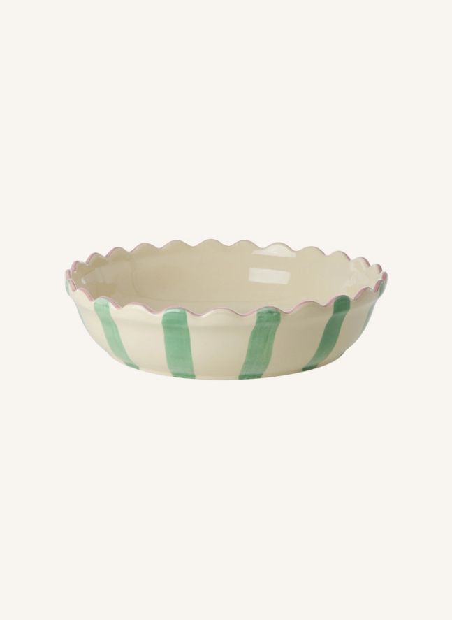 Pastelera de gres a rayas | Verde