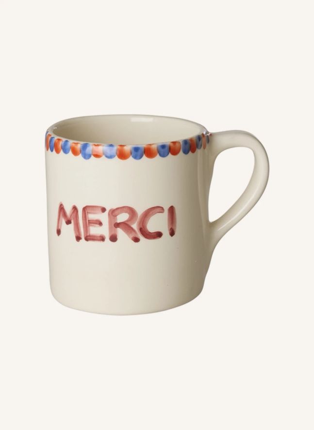 Mug en céramique Merci | Ecru