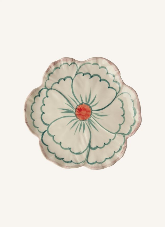 Assiette à dessert en céramique Fleur | Vert