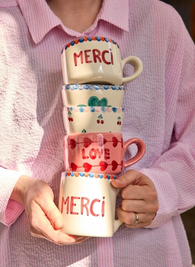 Mug en céramique Merci | Ecru