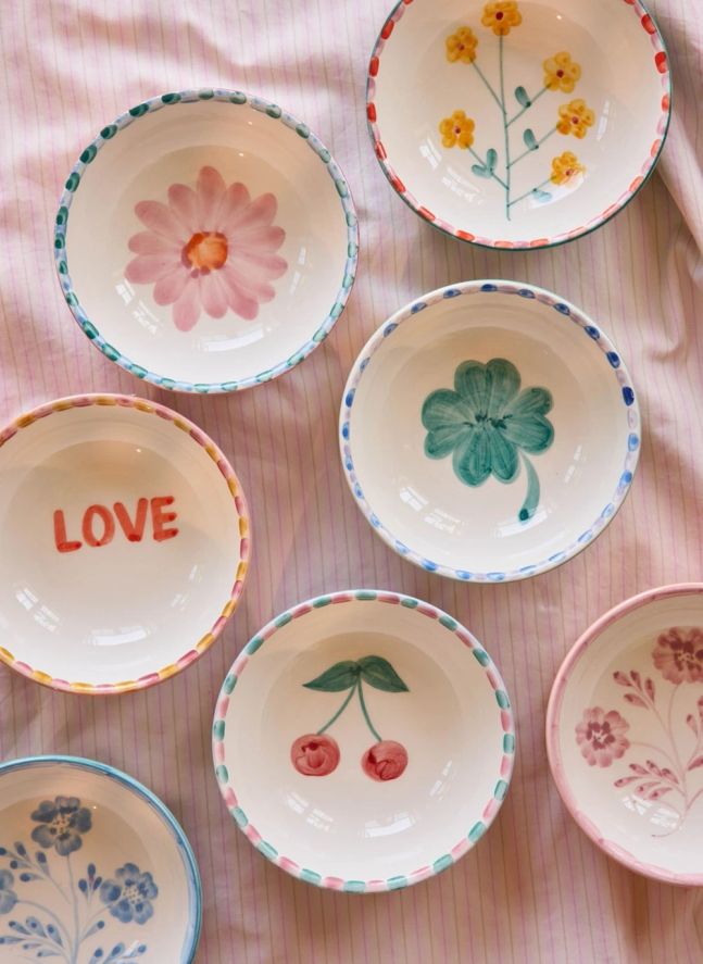 Bol en céramique Fleur | Rose pâle