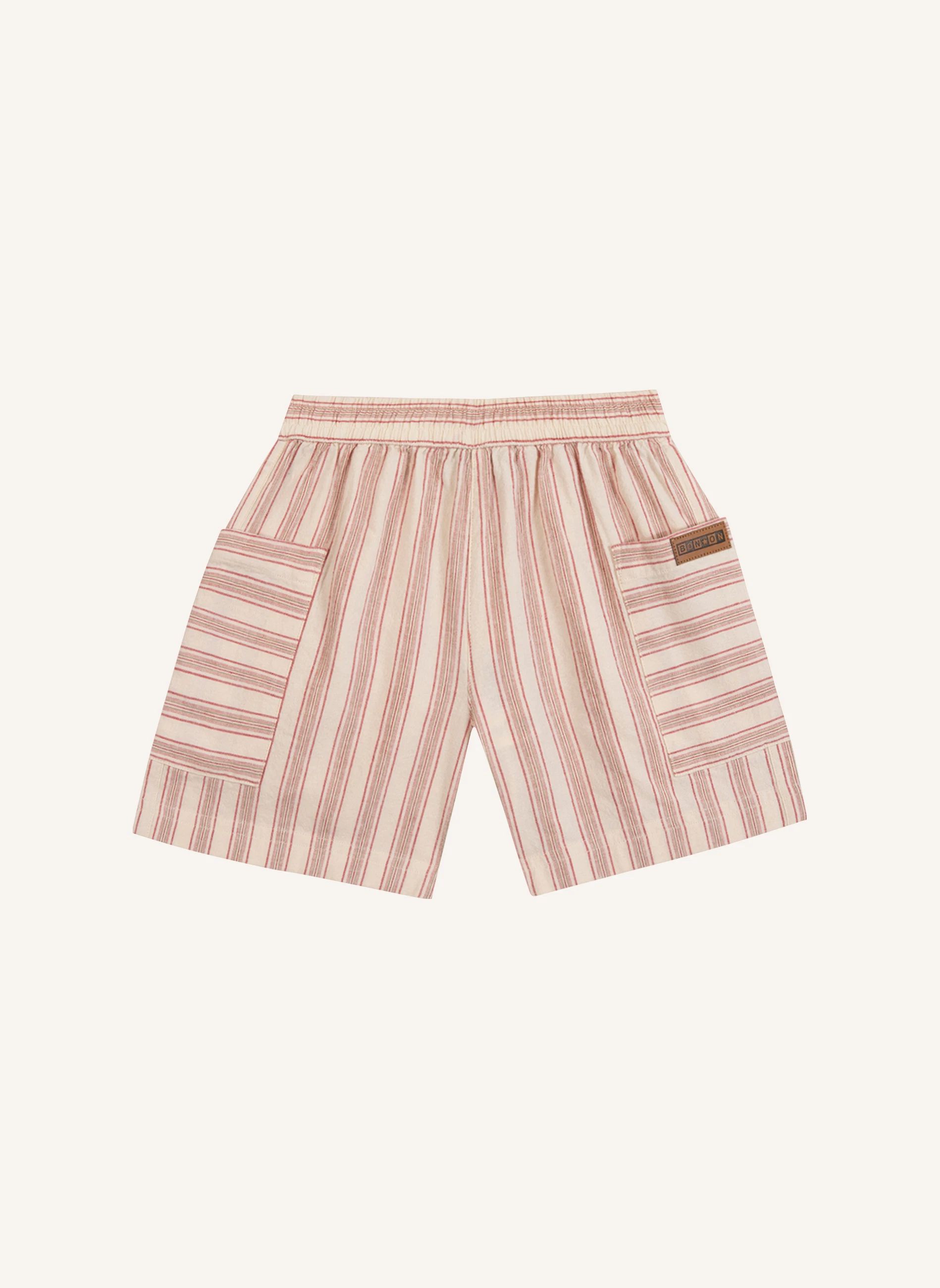 Short Lois Rayé | Crème- Image produit n°0