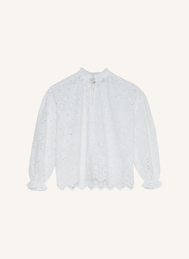 Blouse Broderie Anglaise Sakura | Blanc