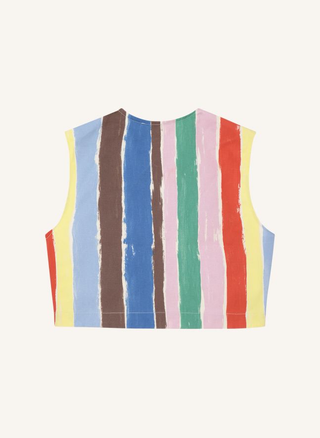 Gilet Sans Manches Rayé | Bleu